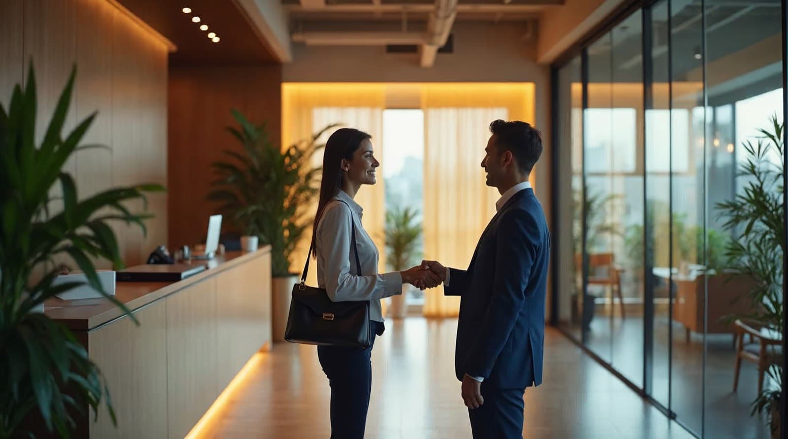Recepção da MECCAH Contabilidade na Mooca recebendo um cliente em São Paulo